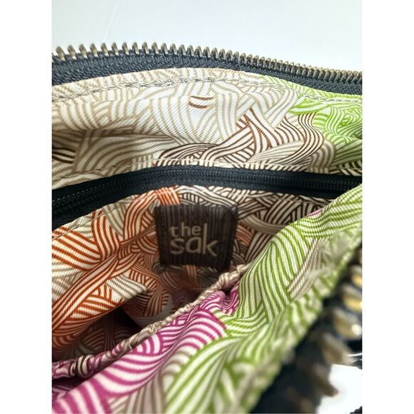 The Sac Kendra Pebbled Black Leather Crossbody Bag Adjustable Strap - Picture 6 of 12